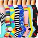 CHARMKING Compression Socks for Women & Men Circulation (6 Pairs) 15-20 mmHg is Best Support for Athletic Running,Cycling, Size S/M
