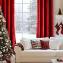 EMEMA Red Velvet Blackout Curtains 2 Panels W52xL90 Inch Grommet