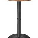 HOOBRO Round Bar Table, 35" Tall Pub Table, Cocktail Table with Base, Stable Counter Table with Non-Slip Base for Narrow Space, Bar Height Table for Kitchen, Easy to Assemble, Rustic Brown BF57BT01