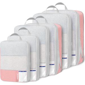 Compression Packing Cubes for Travel, Lightweight Vacation Travel Essentials, Travel Accessories for Suitcase Organizer Bags Set, Durable Luggage Organizer
