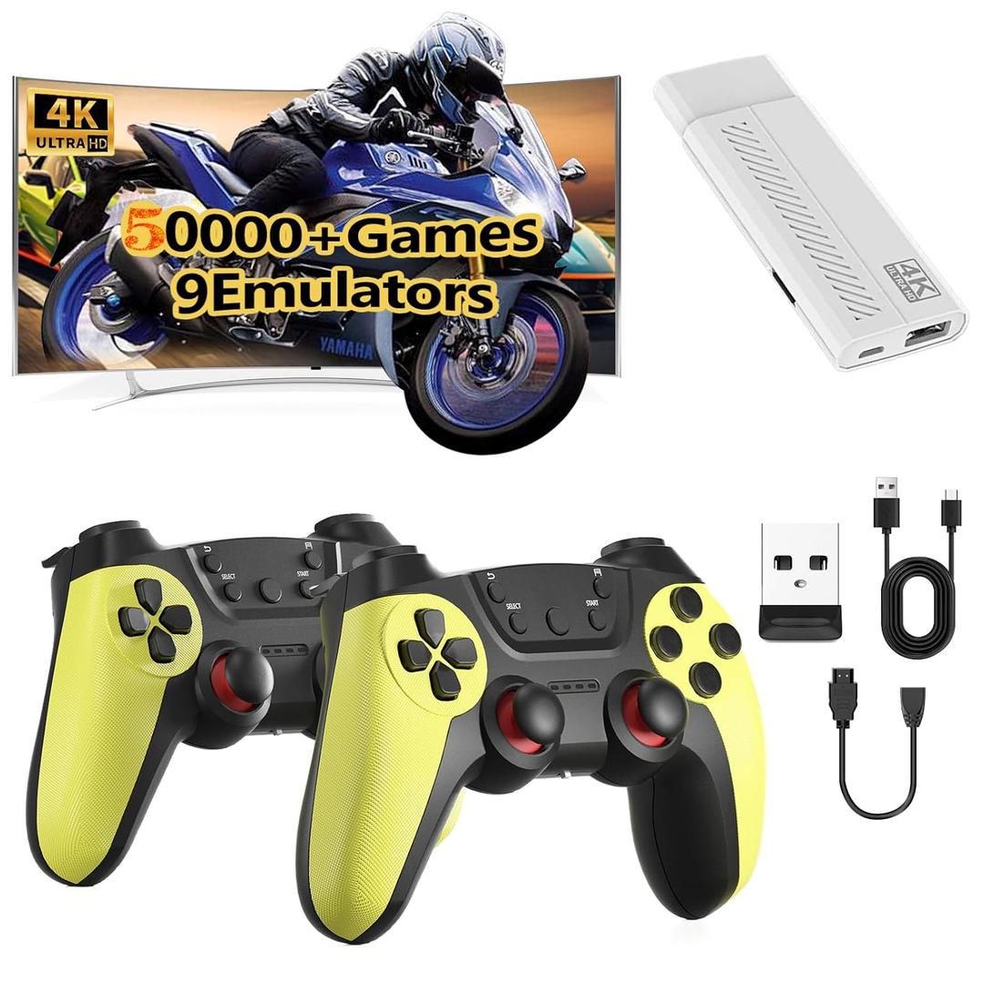 50,000+ Wireless Retro Game Stick, Retro Gaming Console, Retro Game Console, HDMI TV Display Device HD Output, Revisit Classic Video Game Plug and Play, Premium Competitive Dual Controllers