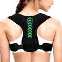 Posture Corrector for Women and Men, Adjustable Back Brace Posture Corrector for Upper & Mid Spine Support, Breathable Back Brace for Improving Neck, Shoulder and Back Posture Pain Relief (Black)