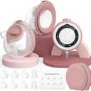 Momcozy Breast Pump V1 Pro Hospital-Grade, Hands-Free & Portable Wearable Pump, Upgraded Electric Pump with 3 Fine-Tuned Rhythms|15 Levels, Come with Leak-Proof DoubleFit Flange, Cozy Red.