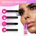 2 x Cluster Lash Glue for Sensitive Eyes, 2-3 Weeks Long Lasting Gentle Eyelash Extension Glue for DIY or Professional Use - Waterproof/Strong Hold / (Black,5ml/0.17fl.oz)
