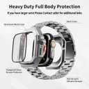 Luxury Aluminum Case with Stainless Steel Band for Apple Watch Ultra 3/2/1 Titanium 49mm, Rugged Metal Military Protective Cover Protector, Tactical Heavy Duty Protection for Men iWatch, Silver