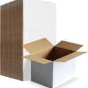 HORLIMER 8x6x6 Shipping Boxes Set of 40, White Corrugated Cardboard Mailer Box for Packing Small Business