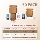 RLAVBL 6x6x2 Shipping Boxes Set of 50, White Small Corrugated Cardboard Box, Mailer Box