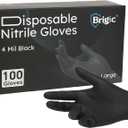 Disposable Nitrile Gloves, Textured Grip, 4mil, Lightweight, Slip-Resistant, Black
