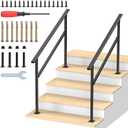 2PCS Hand Rails for Outdoor Steps 2-5 Steps Wrought Iron Handrails