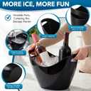 meekoo 2 Pack Ice Bucket 8 Liter Champagne Wine Bucket Black Acrylic Beverage Tub Party Drinks Ice Tub for Wine, Champagne or Beer Bottles Bar Supplies