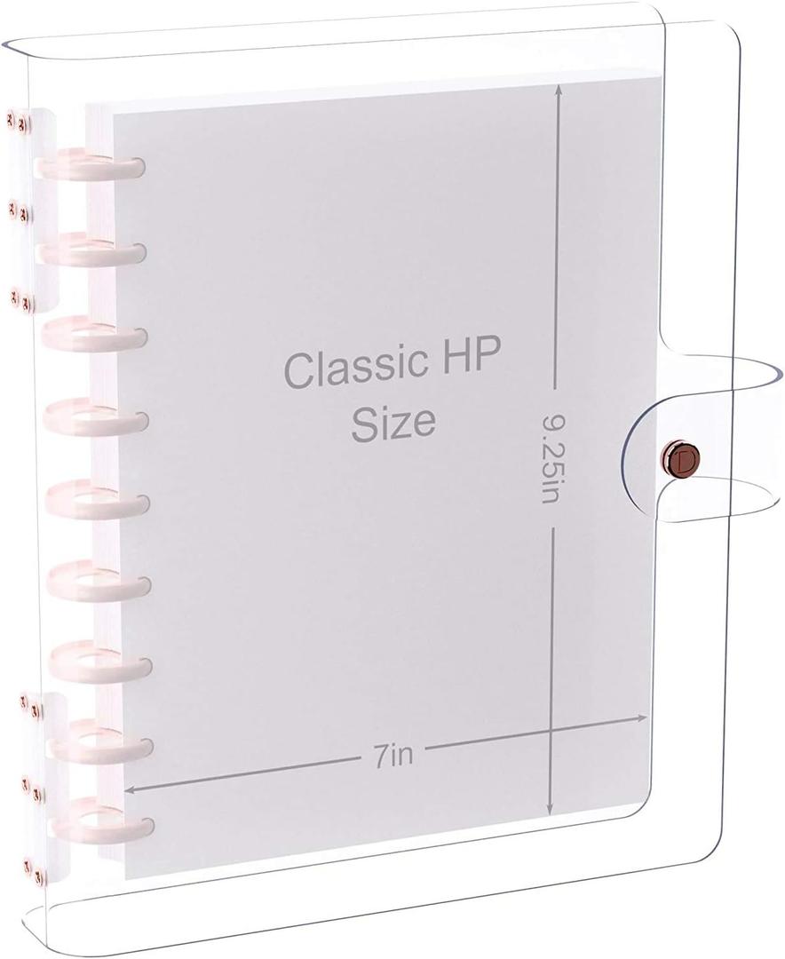 Discagenda Clarity Transparent See Through Clear PVC Planner Personal Organizer Binder Cover (Discbound - Rosegold, Compatible with Classic HP)