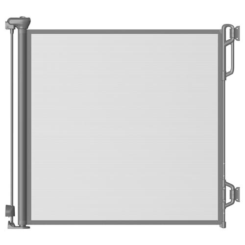 SPACEANY Retractable Baby Gate for Stairs & Doorways - 55" Wide Portable Safety Gate | Fits Baseboards, Easy to Use Indoor/Outdoor | Mesh Gate for Dogs, Puppies, Gray