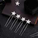 MTLEE 20 Pieces Star Rhinestone Hair Pins Bling Crystal Wedding Hair Clips for Brides Glitter Star for Girl Women Accessories(Silver)