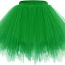 Bridesmay Women's Tutu Skirt 2025 50s Vintage Ballet Bubble Dance Skirts for Cosplay Party (Large, Green)