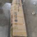 Metal Full Size Loft Bed with Stairs and Wardrobe, Heavy Duty Loft Bed Frame with LED Lights and Charging Station for for Kids, Teens, Adults, Natural Wood