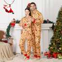 ANGELGGH Matching Family Christmas Onesie Pajamas, Cute Vacation Print One Piece PJs, Hooded Holiday Loungewear with Pockets (Women, XL, Yellow Ho) (XL)