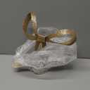 HUTHDAK Large Glitter Champagne Gold Bow Christmas Tree Topper,9.4 Inch Metal Tree Topper,Champagne Gold Bow Christmas Decorations for Xmas Home Decor Holiday Party Indoor Outdoor Shop Office