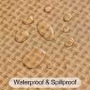 LIBERECOO Round Vinyl Tablecloth, Tassel Edge, 48 Inch | 100% Waterproof Oil-Proof Table Cloth for Indoor Dining and Outdoor Picnic, Flannel Backed Wipeable Durable Reusable