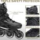 Inline Skates Adult for Women and Men, Roller Skates (Black, Men 9/ Women 10)