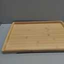 Bamber Large Bamboo Serving Tray Decorative Coffee Tea Platter 18 x 13 x 1.2 Inches