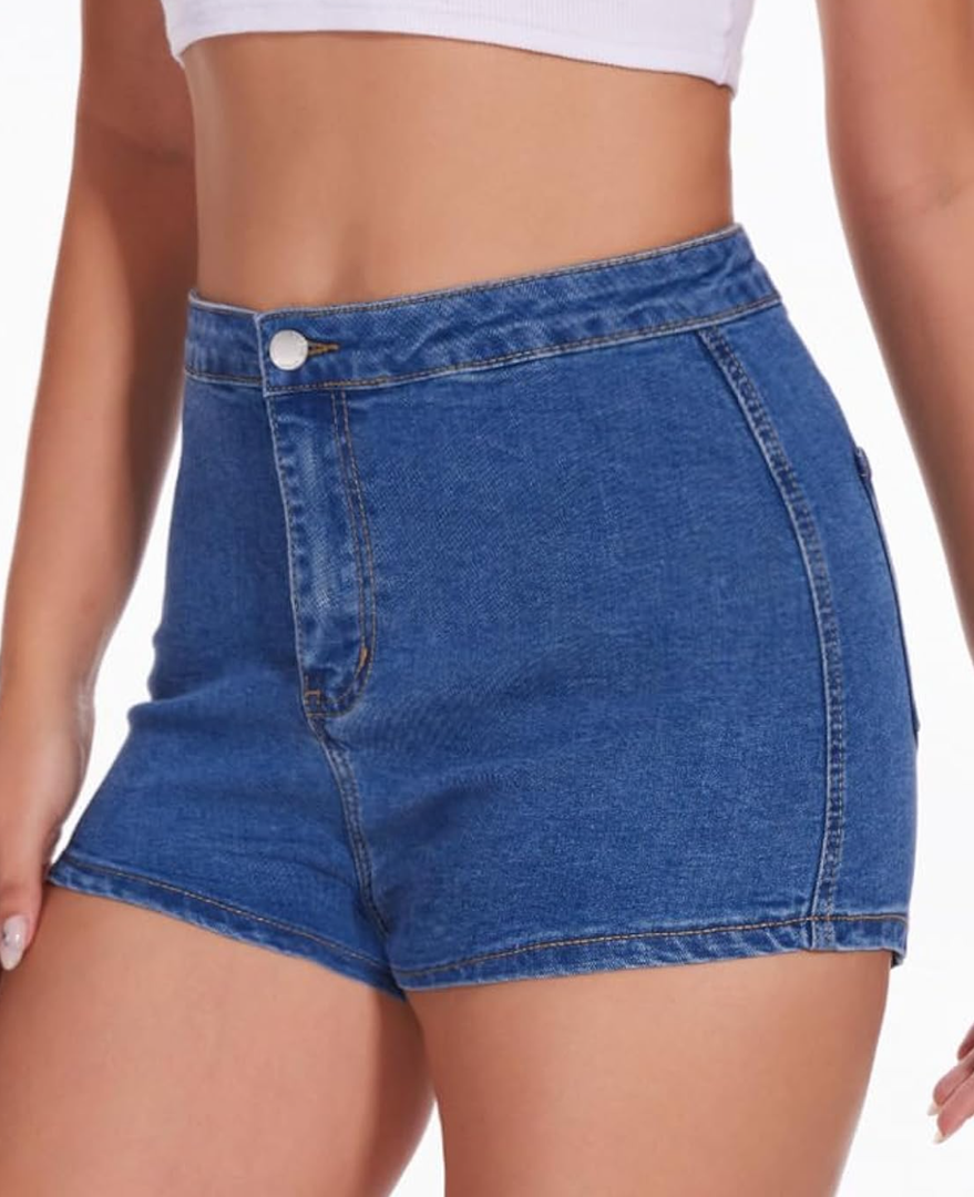 VIPONES Jeans Shorts Womens High Waisted Stretchy Sexy Butt-Lifting Hot Denim Shorts, Medium