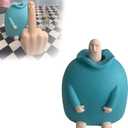 Funny Smiling Middle Finger Statue Ornaments, Novelty Resin Finger Man Sculpture Decorations, Quirky Middle Finger Hand Statue for Table Shelf Office Desktop Decoration