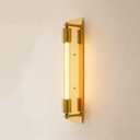 FLSNT Gold Wall Sconce, Dimmable Bathroom Vanity Light with 2700K Soft White LED, Modern Bathroom Lighting for Mirror, Bedroom Sconce, Hallway & Living Room Lamp