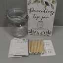 Roowest Baby Shower to Baby Advice Cards for New Parents to Be - Tip Jar Sign for New Parents 60 Parenting Advice Cards 10 HB Pencils 2 Cute Stickers 1 Pet Bottle for Guests Games(Leaf)