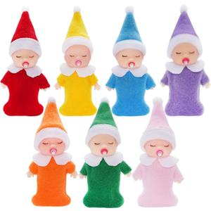 7Pcs Colorful Christmas Sucking Pacifier Baby Elf Doll - Baby Boy & Girl Little Elf Dolls - Xmas Decorations Kids Toys Pregnant Mothers Gift - Baby Advent Calendar Christmas Stocking