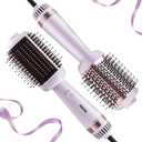 JIGGL ExtraLargeOvalBarrel Blow Dryer Brush Straightener: One Step Hot Air Hair Dryer Brush for Medium and Long Hair Women, Straightening/Smoothing/Drying/Volumizing, Purple