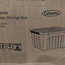 Cetomo 60Qt*6 Plastic Storage Bins, Storage Box, 6 Pack, Organizing Container with Wheels, Durable Lids and Secure Latching Buckles, Stackable and Nestable, Clear with Black Buckle