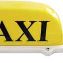 NRC-12V Magnetic Waterproof Taxi Cab Roof Top Illuminated Sign Car LED Light Sealed Base with 3m Power Cable (shell yellow ,white LED Light strip)