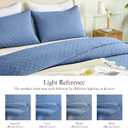FLYMME Bluish Grey Full/Queen Quilt Bedspreads, Modern Style Geometric Weave Stripe Pattern,3 Pieces Lightweight Bedding Sets, Microfiber Quilted Comforter Coverlet for All Season (1 Quilt, 2 Shams)