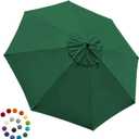 EliteShade USA 9FT Patio Umbrella Replacement Covers 8 Ribs Market Umbrella Canopy Cover (CANOPY ONLY) (Forest Green)