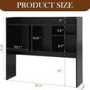 Vercraft Dorm Desk Hutch Wood Desktop Bookshelf 32.4x27.6x8'',Black, 32.4 x 27.6 x 7.9 inches