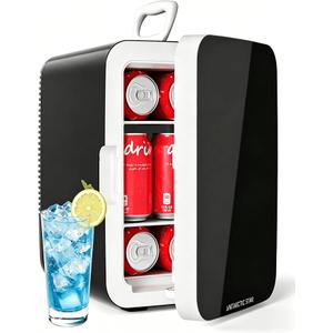 Antarctic Star 10L Compact Mini Fridge, 2.6 Gal Portable Small Refrigerator
Small Desktop Fridge with AC/DC Adapters, Cosmetics Cooler for Beverage, Food, Skincare, Bedroom, Office, Dorm, Black