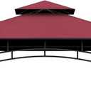 Grill Gazebo Replacement Top, 5 * 8 Outdoor BBQ Top Cover, Double Layer BBQ Gazebo Top Canopy for Model #L-GG001PST-F (Burgundy)