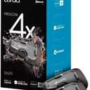 Cardo Systems FREECOM 4X Motorcycle 4-Way Helmet Bluetooth Communication System Headset Intercom, Universal Bluetooth Connectivity, Waterproof, 40mm Speakers - Dual Pack