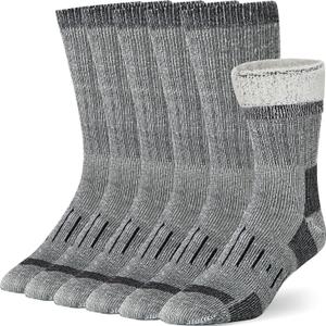 Buttons & Pleats Wool Socks for Men & Women Merino Thermal Warm Cozy Winter Boot Sock (Medium-Large, A33-black (3 Pairs))