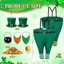 Skicuff St. Patrick's Day Yard Game for Adults, Giant Leprechaun Granny Pants Set with Hat Beard Gold Coins Cauldron, Funny Irish Party Games for Family Outdoor Lawn