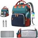 Diaper Bag Backpack, Multifunction Waterproof Diaper Bag for Baby, with Diaper Changing Station, Newborn Essentials Must Haves, Baby Portable Bag, Unisex, RGB
