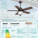 42" Outdoor Ceiling Fan with Lights for Patios, IP65 Waterproof