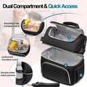 Lunch Bags for Women, Dual Compartment Lunch Box Lunch Bag for Work, Leakproof Lunch Cooler Large Insulated Lunchbox for Adult for Women Men, Lunchbag for Picnic Beach (Black)