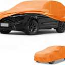 Car Cover Waterproof All Weather Automotive Outdoor Anti-UV Full Exterior Cover for Honda CRV 210D-PU Orange with Left Side Zippers
