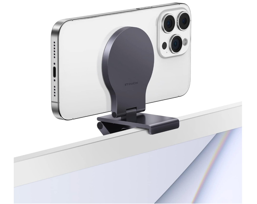 Stouchi Continuity Camera Mount for Desktop Monitor, iMac Compatible iPhone Webcam Mount with MagSafe for Mac Desktops and Displays, Apple TV 4K