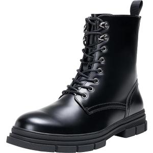 Jousen Mens Boots High Top Motorcycle Boots Fashion Zipper Mens Casual Boots Chukka Dress Combat Boots, Black US 11.5