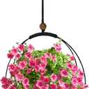 Hanging Planter for Indoor Plants, Black Plant Hanger Indoor with Sturdy Wood Base, Modern Boho Macrame Plant Hanger for 3-5.5 Inch Pot, Hanging Wall Ceiling Window Home Decor (Pots Not Included)