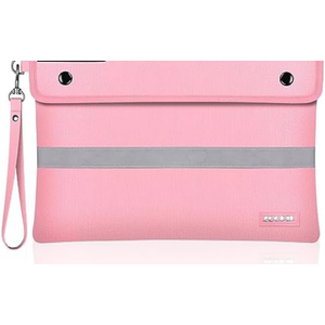 Fireproof Document Bag with Lock, 4200°F Heat Insulated Waterproof Bag, (14x10'')8 Layers of Functional Materials, Reflective Strip for Fast Find, Protect Your Currency, Passport,Valuables(Ash Pink)