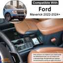 Aunginsy Center Console Storage Box Compatible with Ford Maverick 2022-2024 Pickup Truck Central Control Organizer Tray Front Armrest Storage Accessory Container Insert Tray with Mat ABS Accessories