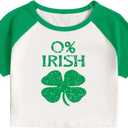 Women's Saint Patrick's Day Shirt St. Patrick's Day Crop Top Irish Shirt Shamrock Graphic Short Sleeve Crop Top (Medium, Sc-greenw-5)